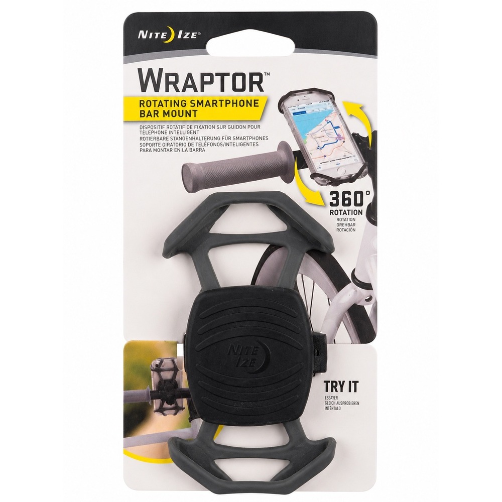 Nite Ize Wraptor Rotating Smartphone Bar Mount Black WPT-09-R3 360 Rotation
